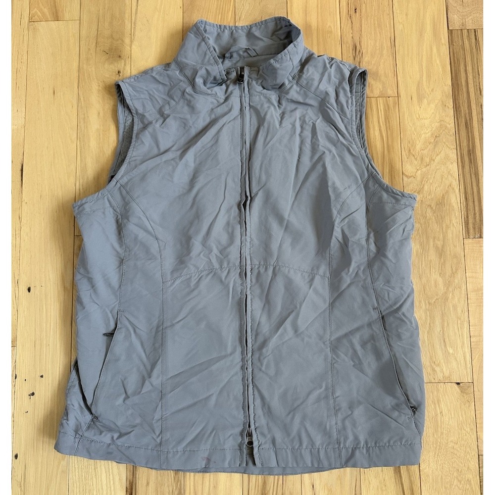 SCOTTeVest Travel Vest Women's Large Gray Full Zip Utility Tech Pockets